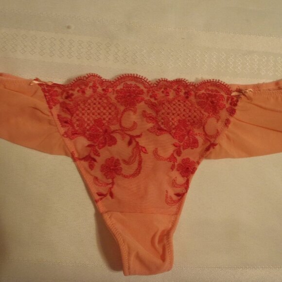 AMBRIELLE Size 6/M Nylon Embroidered Thong Panty NWT - Picture 5 of 6